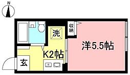 コート浜田山 1Kの間取図画像