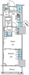パークアクシス滝野川ラブリーズ 1DKの間取図画像