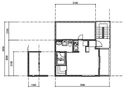 Ｓ131 3階1Kの間取り