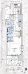 Genovia阪東橋2スカイガーデン 1Kの間取図画像