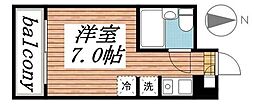 タッシ国立 ワンルームの間取図画像