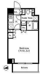 ParkCube四谷三丁目 ワンルームの間取図画像