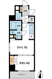 レジデンス両国駅前 5階1DKの間取り