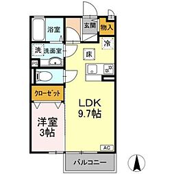 サンクレア3 1LDKの間取図画像