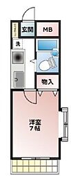 ライオンズマンション相模原第3 ワンルームの間取図画像