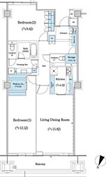 二番町センタービル 2LDKの間取図画像