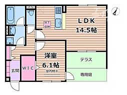 AF sweet 1LDKの間取図画像