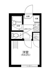 JR京浜東北・根岸線 大井町駅 徒歩10分の賃貸アパート 3階1Kの間取り