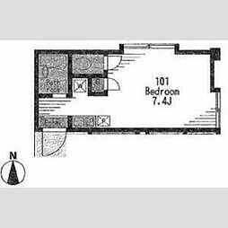 リバティ東向島 1階ワンルームの間取り
