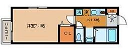 カシオラ 2階1Kの間取り