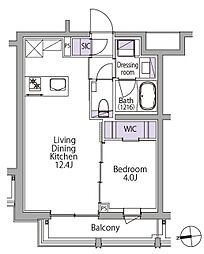 イプセ白金台 302 3階1LDKの間取り