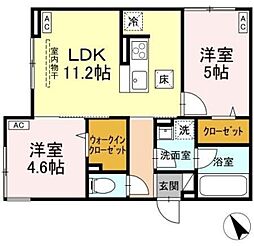 Asset-Court元横山町 1階2LDKの間取り