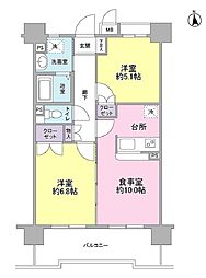 KDXレジデンス上北沢 7階2LDKの間取り