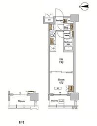 ＲＪＲプレシア蒲田 5階1DKの間取り