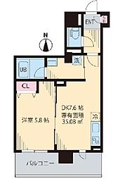 ステディコート桜上水 1DKの間取図画像