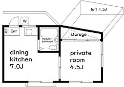 ヤシマハイツ 3階1DKの間取り