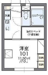 レオパレス雷塚 1Kの間取図画像