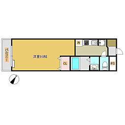 東京メトロ東西線 妙典駅 徒歩7分の賃貸マンション 2階1Kの間取り