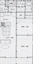 シオン中野木 2階2LDKの間取り
