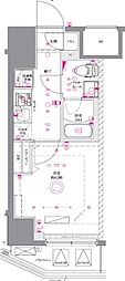 AZEST関内 1Kの間取図画像