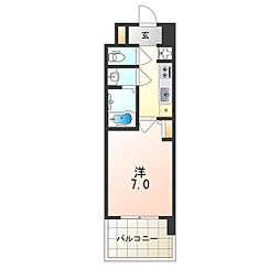 JR東海道・山陽本線 東淀川駅 徒歩2分の賃貸マンション 14階1Kの間取り