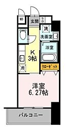 アレーズ南池袋 7階1Kの間取り