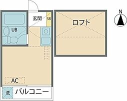 オリス田無南 2階ワンルームの間取り