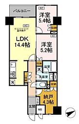 サンジョイアゼロ 7階2SLDKの間取り