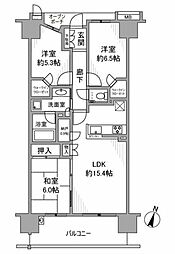 プラウドシティ金町アベニュー 8階3LDKの間取り