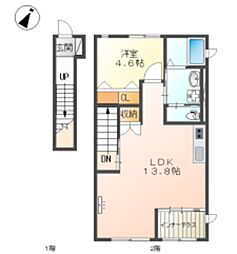 Ｆ・ガーデンIII 201 2階1LDKの間取り