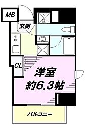 ティモーネ立川 1Kの間取図画像