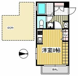 ヒューマンパレス新松戸2 ワンルームの間取図画像