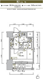 RELUXIA品川西大井 1Kの間取図画像