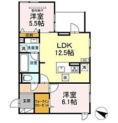 Lumiere 2LDKの間取図画像