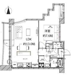 ピエタテール 2階1LDKの間取り