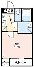 メゾン・ケヤキ 3階1Kの間取り