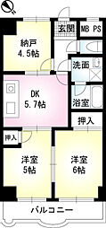 音金六郷マンション 2SDKの間取図画像