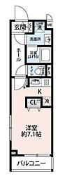 プレール・ドゥーク学芸大学2 ワンルームの間取図画像
