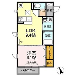 サウスメゾン 1LDKの間取図画像