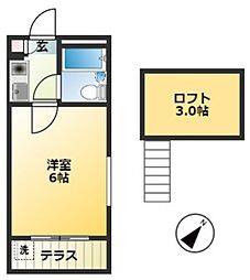 ジュネパレス習志野8 1Kの間取図画像