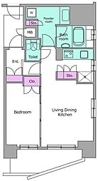 レジディア御茶ノ水 15階1LDKの間取り