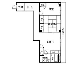 ガーデンコート山之内 2LDKの間取図画像