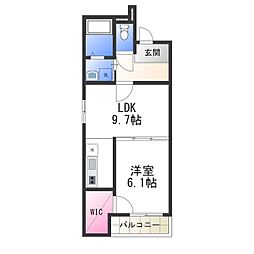 フジパレス浜寺石津西 1階1LDKの間取り