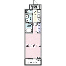 ル・ボワ 1Kの間取図画像
