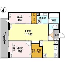 Noble raffiner戸塚東 A 2LDKの間取図画像