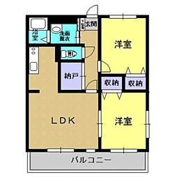 カインドネス 301 3階2LDKの間取り