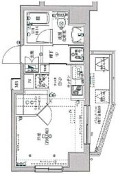 スパシエ国立矢川ステーションプラザ 9階1Kの間取り