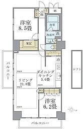 Brilliaist東雲キャナルコート 2LDKの間取図画像