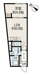 モンソレイユ方南町 1LDKの間取図画像