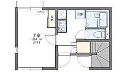 レオネクストARAKI 1Kの間取図画像
